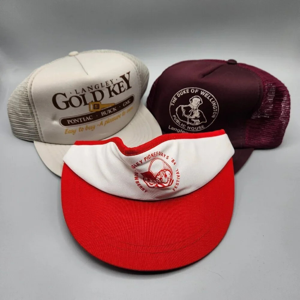 Langley BC Trucker Hat Visor Bundle  Vintage